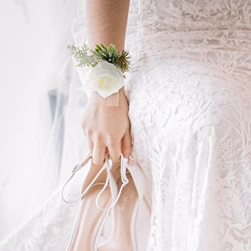 Валилик свадба декор свадба зглоб на зглобот и бутониер сет младоженец бутониер деверуша рака цветна нараквица за невеста невестинска