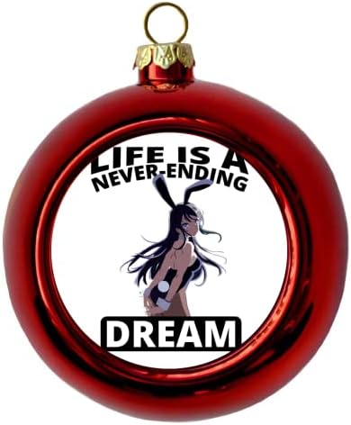 Раскал не сонува за Bunny Girl Senpai Цитат смешни Божиќни топка дрво украси славна личност лице црвена Божиќна топка Божиќни