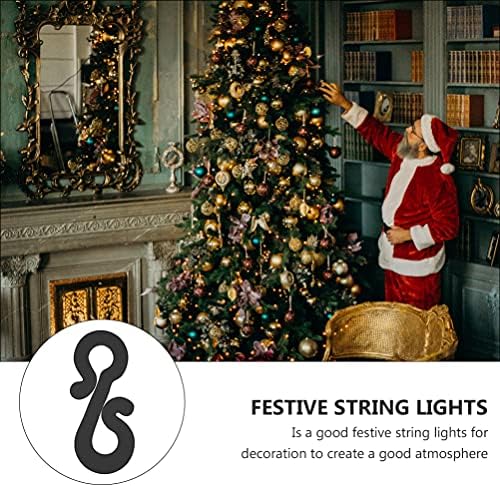 Doitool 100pcs Божиќни светлосни куки мини олук што виси куки S xmas декорација водоотпорен во облик на куки за клип во облик на куки за жици