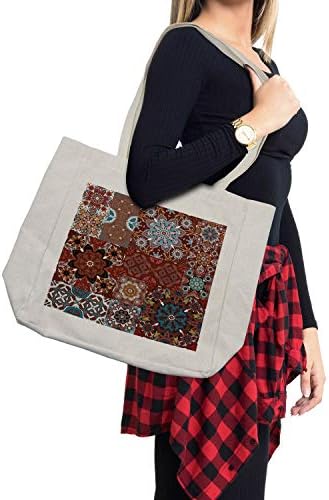 Торба за купување на Викторија Викторија, класичен викторијански цветни мотиви и мандала шема, еко-пријателска торба за еднократна употреба