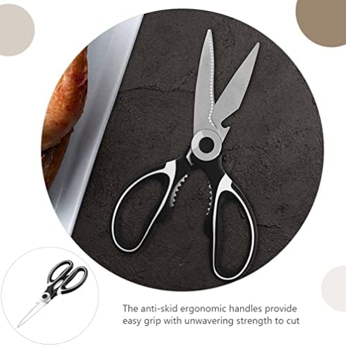 Solustre Scissor 2 парчиња кујнски ножици со тешки ножици од месо од не'рѓосувачки челик смолкнување ножици за готвење ножици