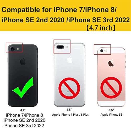 Бонхул Случај за iPhone SE 2022 /SE 2020 /iPhone 8/iPhone 7, Луксузна Напа Кожа [Рфид Блокирање] Флип Капак Паричник Случај со