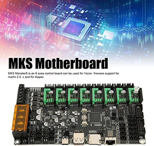 Zyyini MKS Matherboard, MKS Monster8 v1.0 32 Bit 8 Axes Контролер 3D Матична плоча за печатач за Марлин 2.0. X, за Клипер