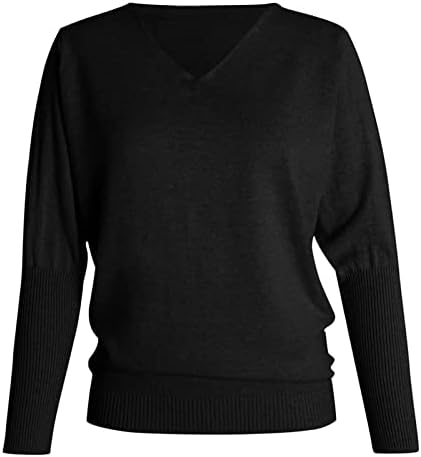 Џемпер за жени графички зимски плетени кошули пуловер плетен пуловер долг ракав против кошула на вратот Елегантни дуксери