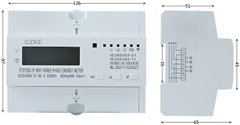 Mamz 3 фаза DIN Rail Tuya 50/60Hz 3 * 120V 3 * 220V 3 * 230V WiFi Smart Energy Meter Timer Timer Consumption Monitor KWH Wattmeter