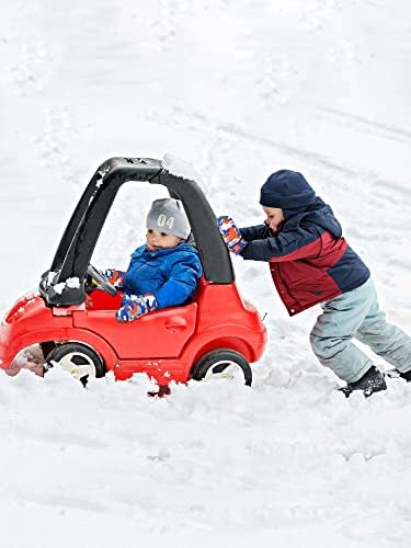 Сатиниорни 2 пара зимски деца снег белезници унисекс водоотпорен ски -митен зимски топли нараквици за деца
