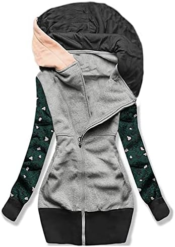 Женски џемпери за џемпери во боја, печатено џемпер на половината на половината, врвни јакна за женски врвови за пролетта 2023 година