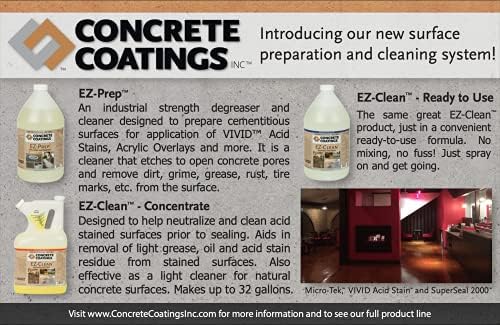 CC бетонски премази EZ -Clean - Неутрализатор на дамки од бетонска киселина, деградба, чистач на светлина, - лесен за употреба