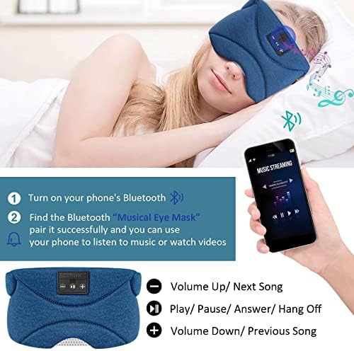 Bluetooth маска за спиење со 24 бел шум, ултра-тенки звучникот на ладното пакување блокада Bluetooth ership Слушалки за спиење за странични