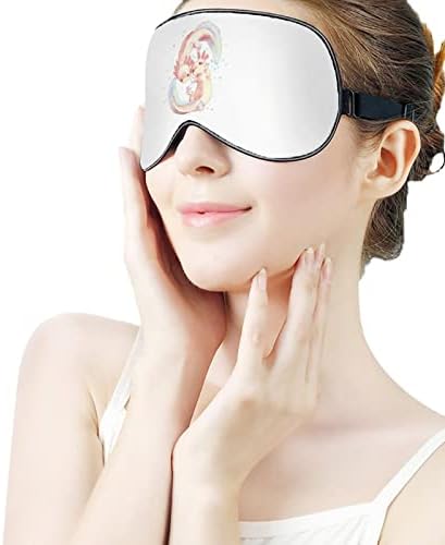 Симпатична маска за очите на Аксолотл со прилагодлива лента за мажи и жени ноќно патување за спиење