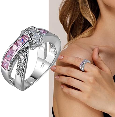 2023 година Нова повеќебоен цирконски украс прстен за венчавки дами рачни украси за забави прстен целосен засилен прстен на
