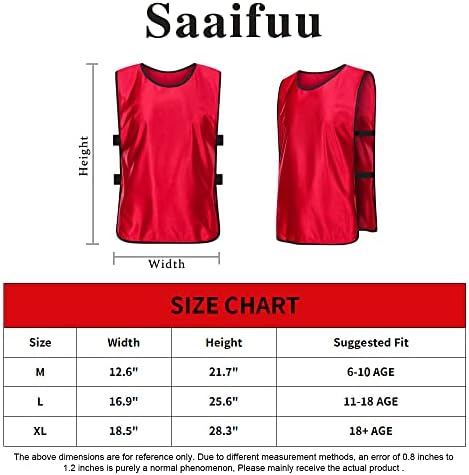 Сааифуу 6 Парчиња Фудбалски Иглички/Вежбајте Дресови/Елеци За Гребење Со Торба За Носење