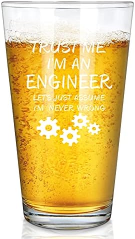 Верувај ми Јас Сум Инженер Пиво Пивце Стакло, Смешни Подарок За Неа Татко Мајка Пријател Колега Шеф, Специјален Инженер Пиво Стакло За Роденден