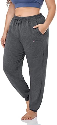 Zerdocean Womensенски плус големина џогерни панталони активни џемпери со затегнување на тренингот јога дневна панталони со џебови