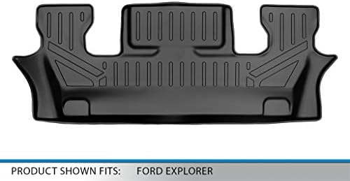 SmartLiner Custom Fit Fort Clone Mats 3rd Row Liner црна компатибилна со 2020-2023 компатибилен со Ford Explorer со седишта за корпи од