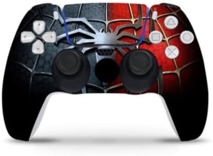 PS5 кожа за конзола за дигитална верзија PS5 и 2 контролори од Zoomhitskins, 3M винил декларации, пајак суперхерој црвено сино