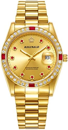 Reginald Unisex Watch Hands Sapphire целосен златен не'рѓосувачки челик кварц со часовници