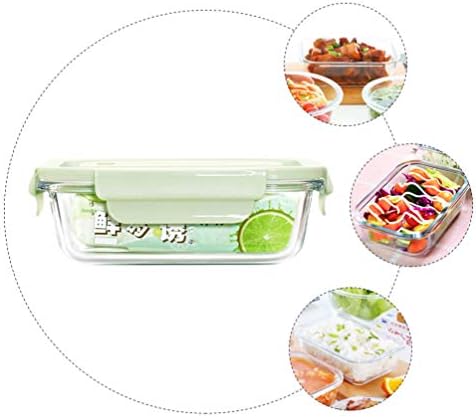 Solustre Microwaveable Bento Box Glass Clear стакло контејнери за ручек со капаци Херметички контејнери за складирање на храна Свежо кутија