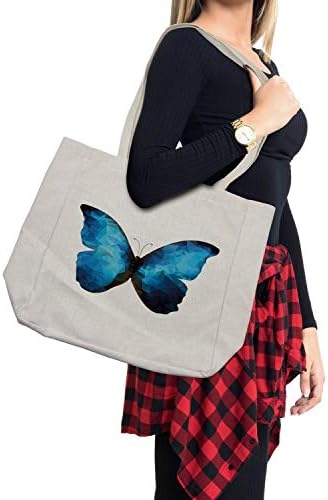 Торба за купување на пеперутка Амбесон, модерна слика на бубачки од инсекти во мозаик омбре обоени уметнички дела, еколошка торба за