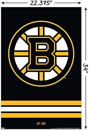 Trends International NHL Boston Bruins - лого 21 wallиден постер, 22.375 x 34, нерасположена верзија