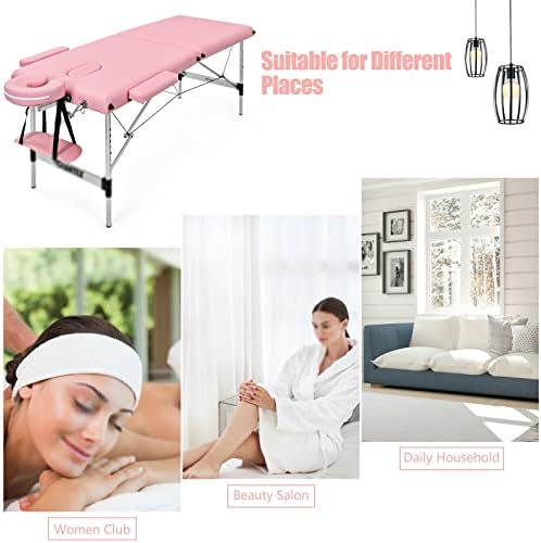 Орев 84 L Преносен маса за масажа прилагодлив салон спа кревет w/носење розова лулка на лицето