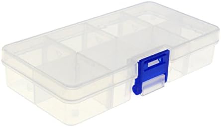 SAIM пластична организатор за складирање на контејнери, прилагодлив делител, отстранлив 8 мрежен простор за накит, обетки за обетки алатка