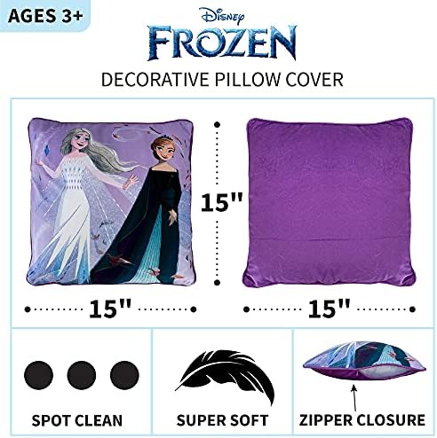 Франко Детска постелнина мека декоративна капа на перница, 15 во x 15 in, Disney Frozen 2