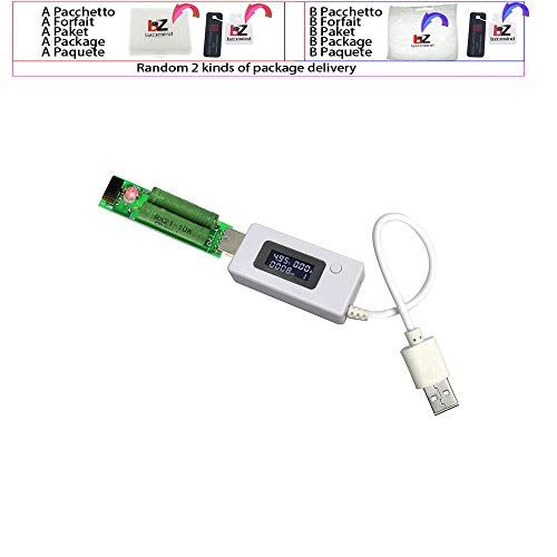 LCD Micro USB полнач на капацитет на напон на напон на мерачот на тестер, детектор бела/црна боја+отпорник на оптоварување 2А/1а со прекинувач,