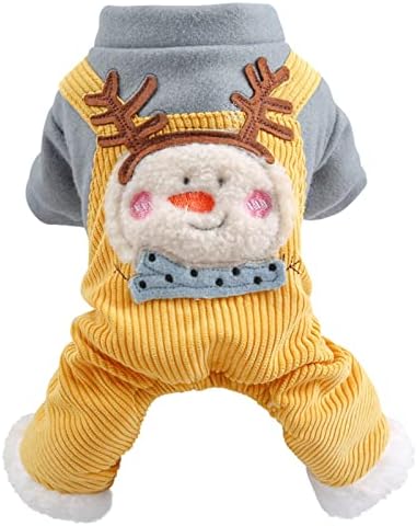 Облека за миленичиња куче мачка есенска палто зимска топла облека снежен човек четири нозе комбинезони џемпер ладно време облека