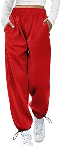 Викилеб модна широка нога за жени мода со џемпери со високи половини џогери панталони атлетски еластични панталони жени