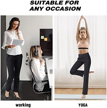 Cifupy Bootcut Јога панталони за жени со џебови со високи панталони за тренингот со половината за жени подигање јога панталони 4