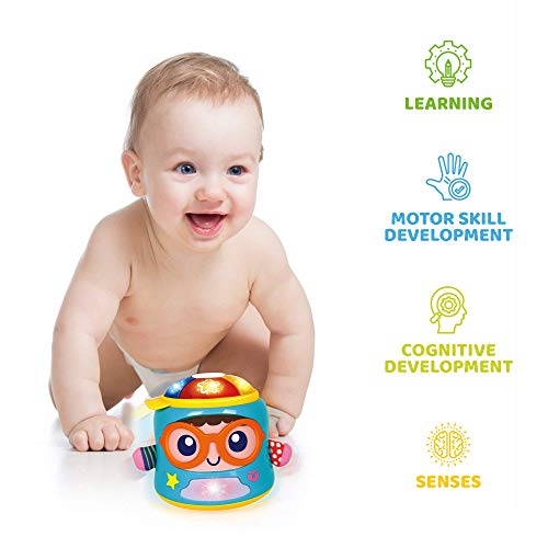 Среќна бебешка музичка играчка и soother-Tumbler Бебе Активноста играчка за ползи и седечки бебиња-Бебе сензорна играчка со светла, зборови,