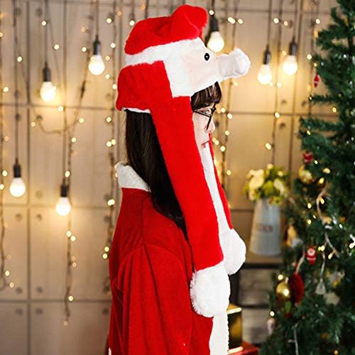 Божиќ Кадифен Капи Дедо Мраз Уво Движат шапка Смешно Се Појавуваат Уши Капа Размавта Шапка За Божиќ