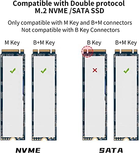 Алуминиум М. 2 NVME SATA SSD Прилог Адаптер, USB 3.2 Gen 2 НА NVME PCI-E SATA M-Клуч/ Клучни Цврста Состојба Диск Надворешен Комплет