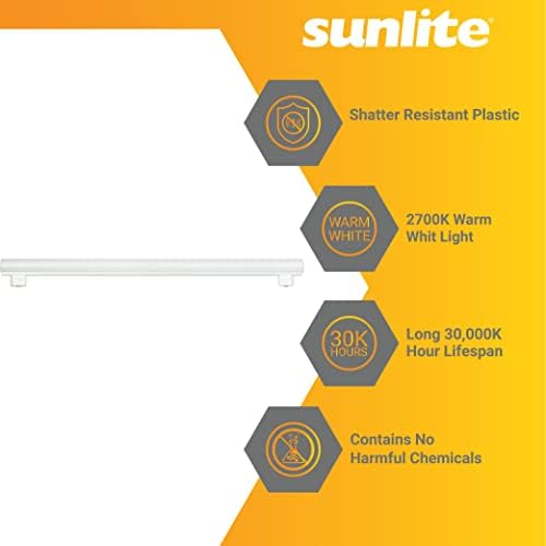 Sunlite 53155-Su LED Linestra Vanity LN150 Замена Сијалица, 39 Инчи, 16 Вати, Затемнување, S14s База, 1300 Лумени, 1 Брои, 27k-Топло Бело
