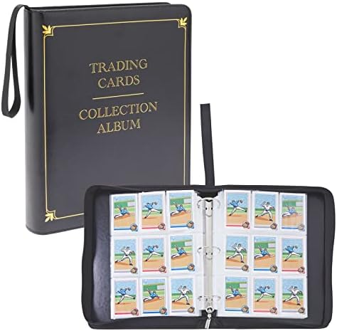 9 Џебна Кожа 3 Врзивно Средство За Тргување Со Прстени За Бејзбол, Игри И Спортски Картички, 50 Страници, Држете 900 Картички