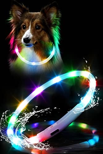Водоотпорен LED Куче Јака USB Полнење Осветли Куче Јаки Светла За Ноќно Одење Осветлена Обука за Безбедност &засилувач; Помагала За Однесување