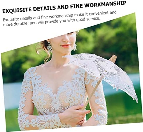 Safegle Prop чадор чипка трим гроздобер декора за свадби украси бели чадори гроздобер чадори за жени