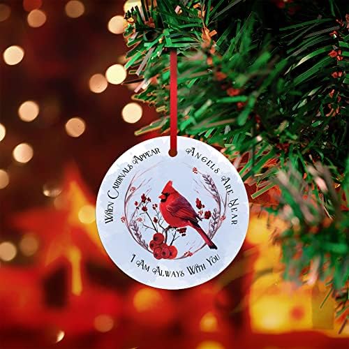 Godblessign in ovingубовно сеќавање на Божиќните украси Јас сум секогаш со вас кардинални украси на дрвја за држење црвена лента сочувство дар