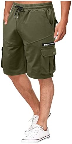 Машки шорцеви за мажи за летни работнички шорцеви од YMOSRH, лабави обични панталони со пет точки со патент со џогирање со повеќе џоги