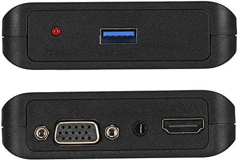 Zyyini USB до HDMI VGA адаптер, 1080p HD видео аудио конвертор компатибилен за компјутер, лаптоп, проектор, ТВ