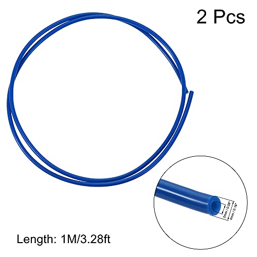 uxcell 2pcs ptfe црево за цевки за 3D печатач 1,75 mm филамен темно сина 3,28ft должина со пневматски PC4-M6/M10 фитинзи