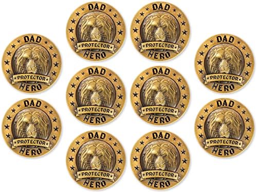 Монета за херој на тато заштитник, најголем пакет од 10 христијански подароци за татковци од ќерка или син, идеи за религиозни