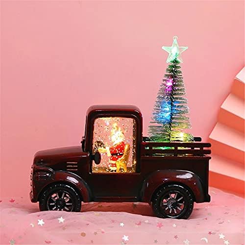 Божиќни украси на Јангкс Дедо Мраз за возење тракторски украси со вода за вбризгување ветерни фенери за мали маслени ламби со вода топчиња,