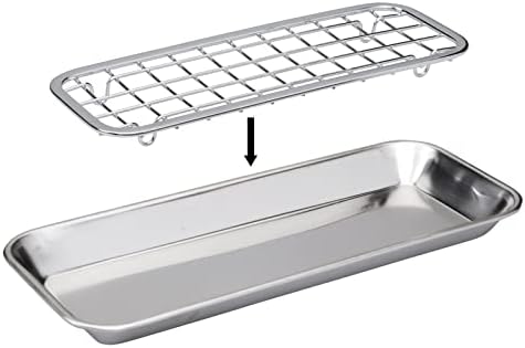 Mdesign 2 -парчен сад за сунѓер за мијалник во кујната - држач за сапун за мијалник за кујна со решетката за дренажа - контра кади за чистење