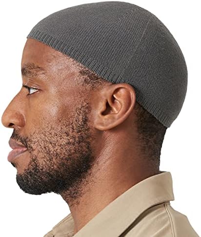 Charm Mens Beanie Cap Cap Cap Kufi - Органски памучен исламски молитвен капа направен во Јапонија