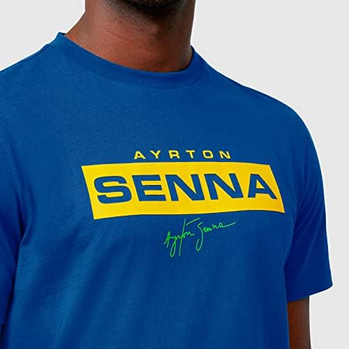 Гориво за навивачите Аиртон Сена маица за лого на фанови на фанови - морнарица/зелена/жолта