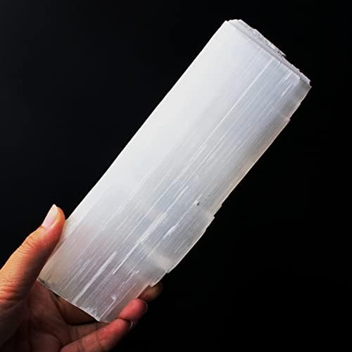 Seewudee AG216 1PC 150-160mm природен бел гипс селенит стап кристал лекување стапче груб минерален примерок гопс камен подарок