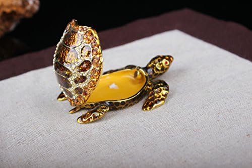 Znewlook Turtle Trinket Box Jeweled Vintage Puwter Turtle Trinket држач за облекување на табели за облекување додатоци)