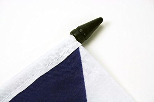 АЗ знамето Доминика Табела знаме 5 '' x 8 '' - Доминиканско знаме за биро 21 x 14 см - црн пластичен стап и база